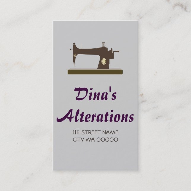 Alterations Tailor Tailoring Seamstress, Tailor Business Card (Front)