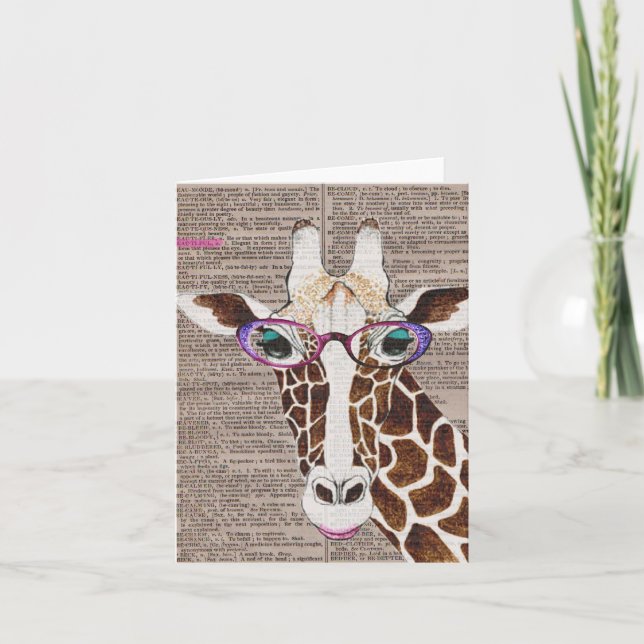 Altered Art Funky Giraffe Shirt Card (Front)
