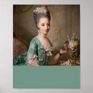 Altered Art vintage portrait teal  colour block Poster