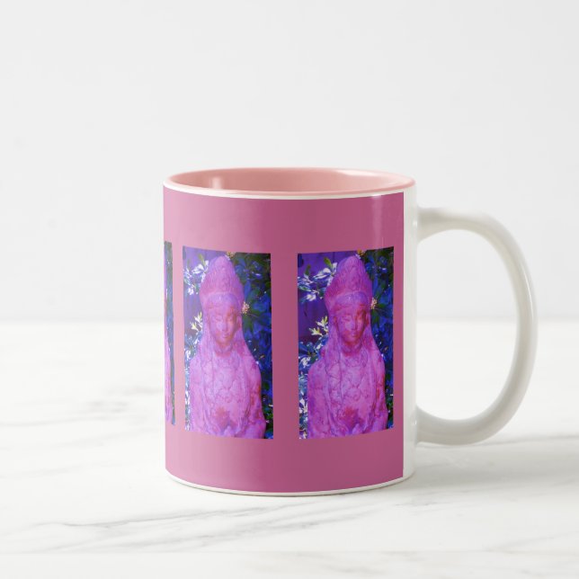 Altered Blue & Pink Qwan Yin Coffee Cup (Right)