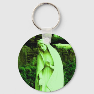 Altered Green Virgin Mary Key Ring