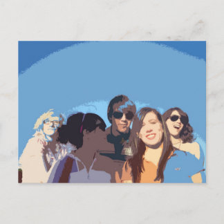 altered group at ballpark postcard