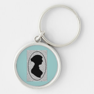 Altered Jane Ausetn silhouette Key Ring