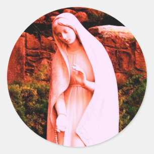 Altered Red Virgin Mary Classic Round Sticker