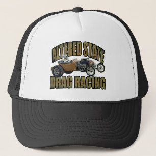 altered state drag racing hot rod trucker hat