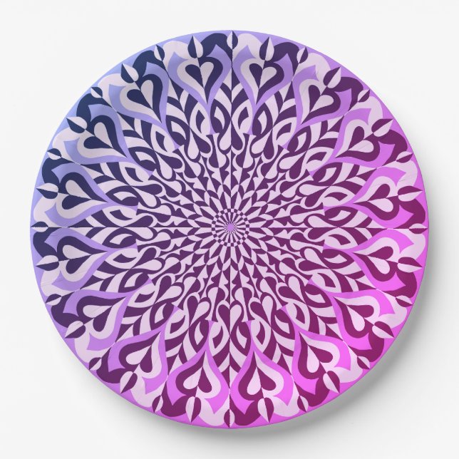 Alternate colour symmetrical pattern  paper plate (Front)