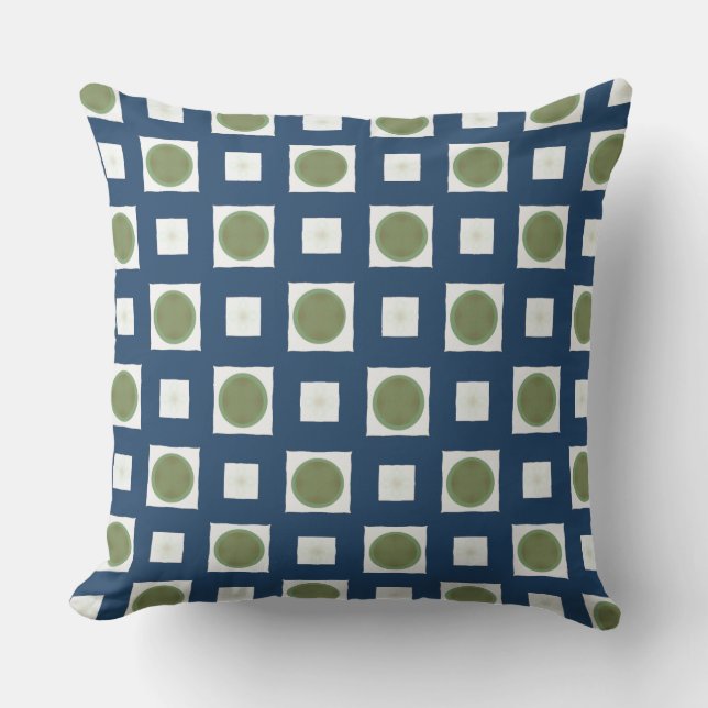 Alternate Olive Green and Navy Blue Colors  Cushion (Front)