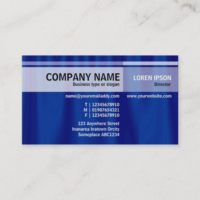 Alternate Tones - Blue Curtain Business Card (Front)
