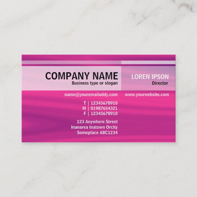 Alternate Tones - Element Pink Business Card (Front)