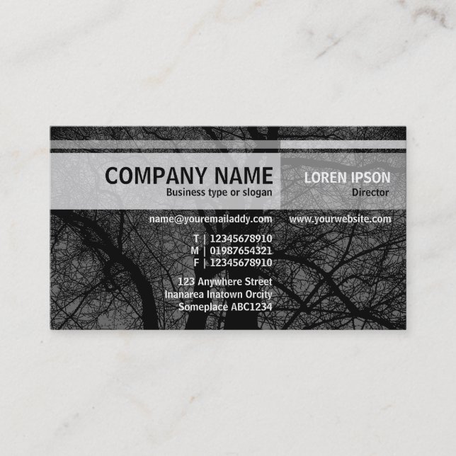 Alternate Tones - HC Tree - Grey Business Card (Front)