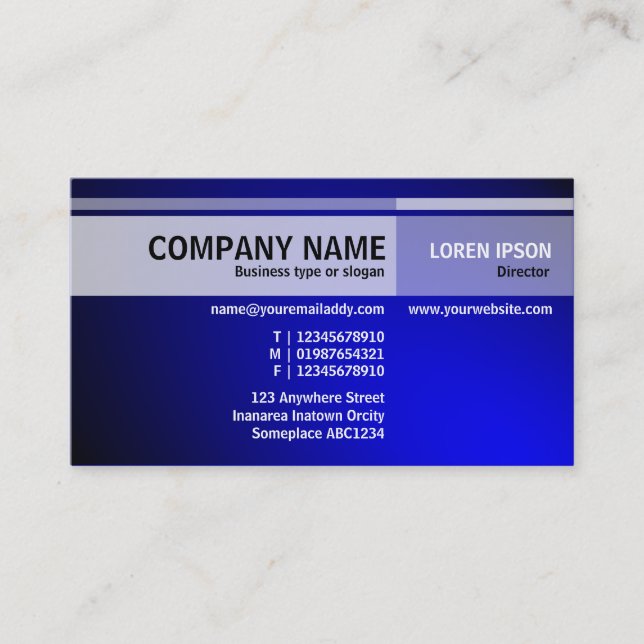 Alternate Tones - Illuminated - Blue Business Card (Front)