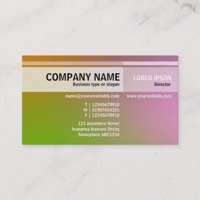 Alternate Tones - Soft Gradients Business Card (Front)