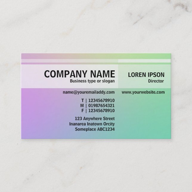 Alternate Tones - Soft Gradients Business Card (Front)
