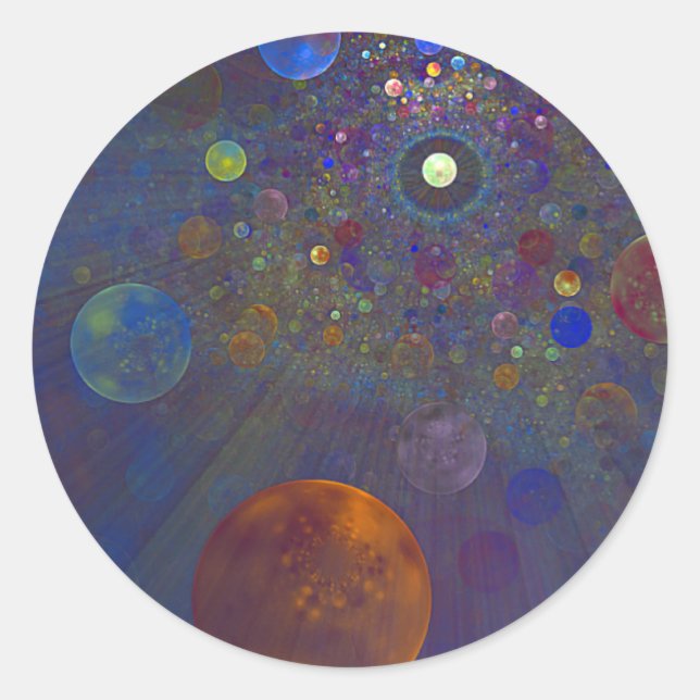 Alternate Universe Abstract Art Classic Round Sticker (Front)