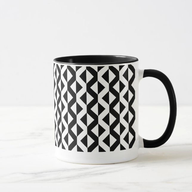 Alternate ZigZags - Black and White Mug (Right)