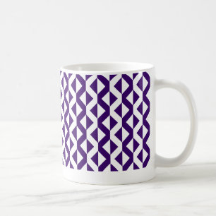 Alternate ZigZags - Deep Violet and White Coffee Mug