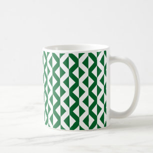 Alternate ZigZags - Forest Green and White Coffee Mug