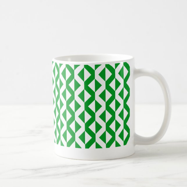 Alternate ZigZags - Grass Green and White Coffee Mug (Right)