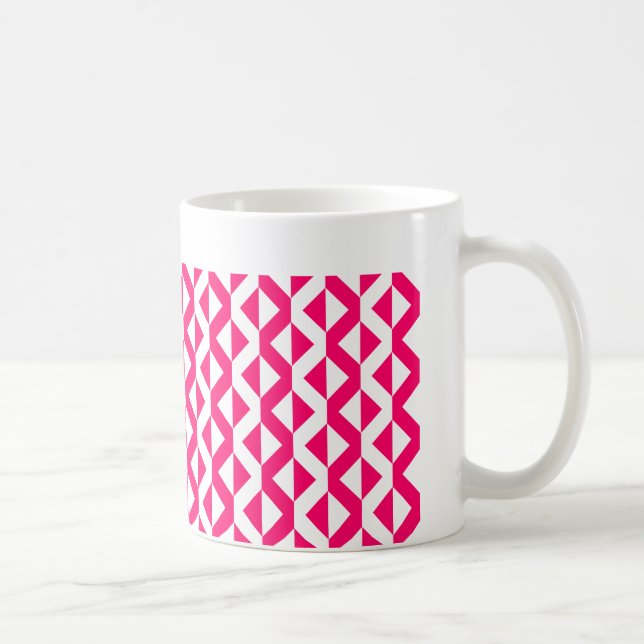 Alternate ZigZags - Neon Red and White Coffee Mug (Right)