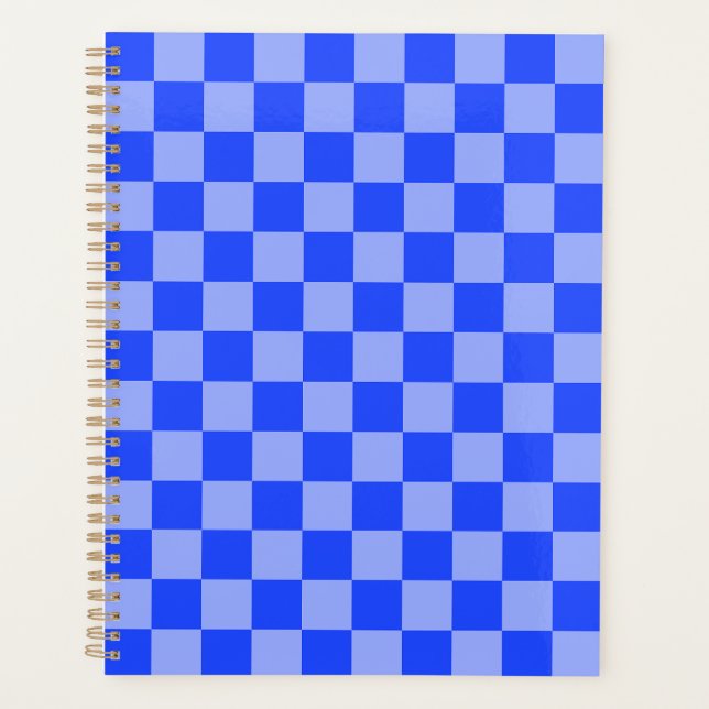 Alternating Blue and Light Purple Chequerboard Planner (Front)