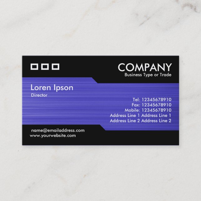 Alternating - Brushed Blue Texture Business Card (Front)