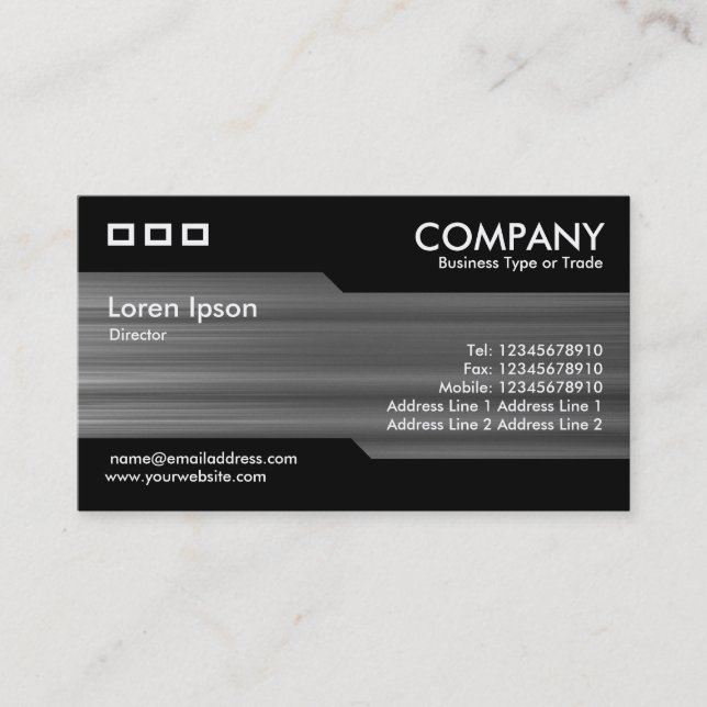 Alternating - Brushed Metal Texture Business Card (Front)