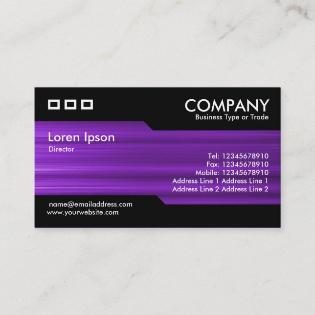 Alternating - Brushed Purple Texture Business Card (Front)