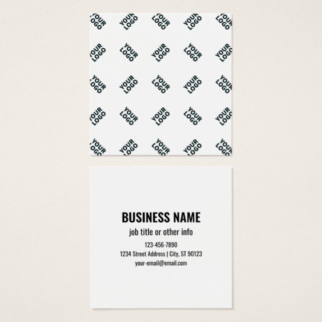 Alternating Business Logo or Image Pattern | White (Front & Back)