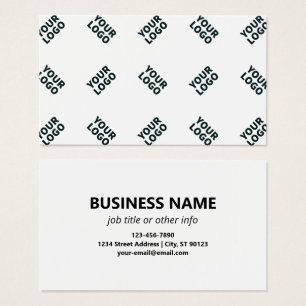 Alternating Business Logo or Image Pattern White