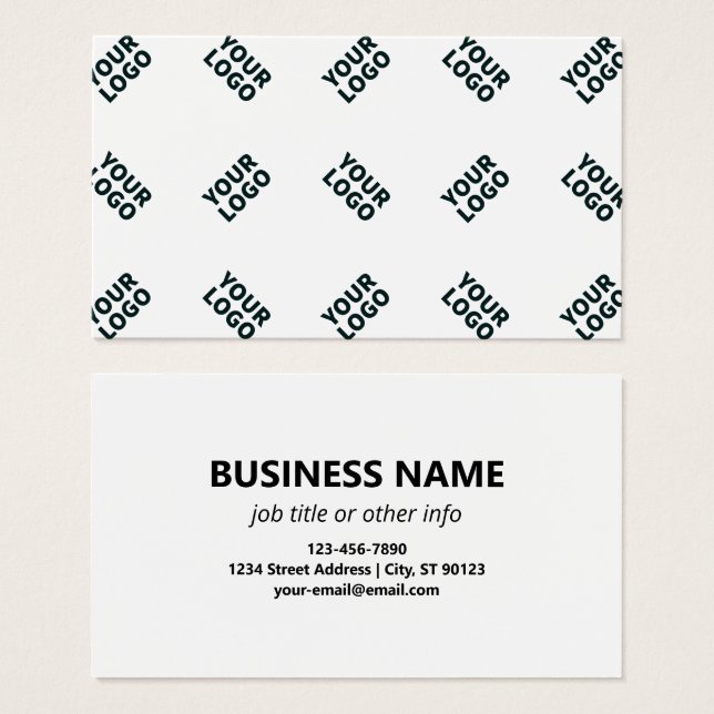 Alternating Business Logo or Image Pattern | White (Front & Back)