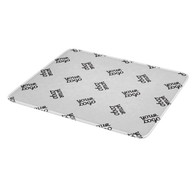 Alternating Business Logo or Image Pattern | White Cutting Board (Corner)