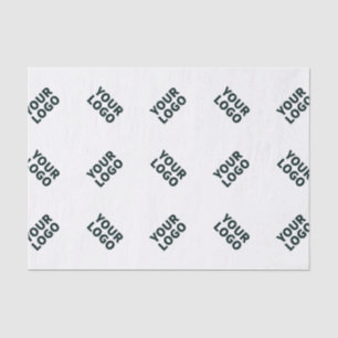 Alternating Business Logo or Image Pattern   White Tissue Paper