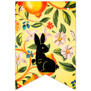 Alternating Citrus & Bunny Easter Bunting Banner