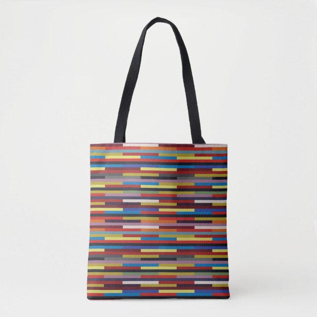 Alternating Colour Stripes Patchwork - Horizontal Tote Bag (Front)