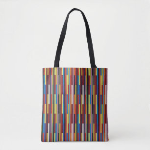 Alternating Colour Stripes Patchwork - Vertcal Tote Bag