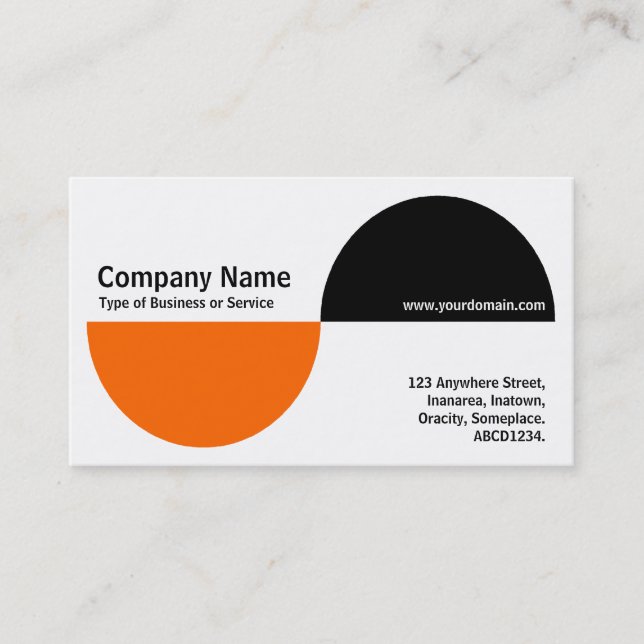 Alternating Crecents - Orange and Black Business Card (Front)