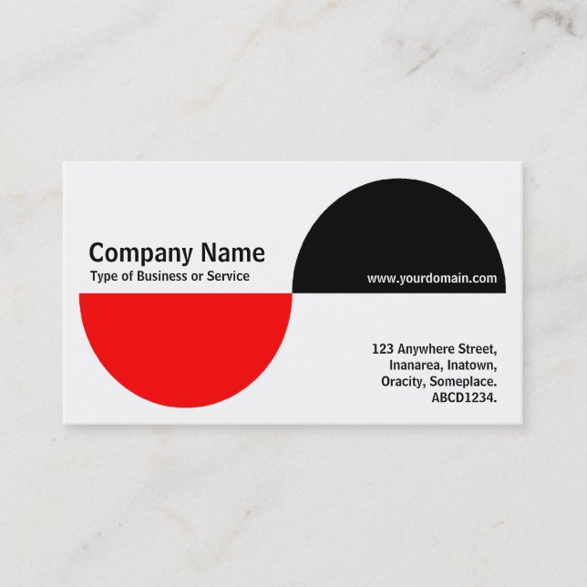Alternating Crecents - Red and Black Business Card (Front)