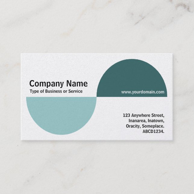 Alternating Crecents - Shades of Green (Platinum) Business Card (Front)