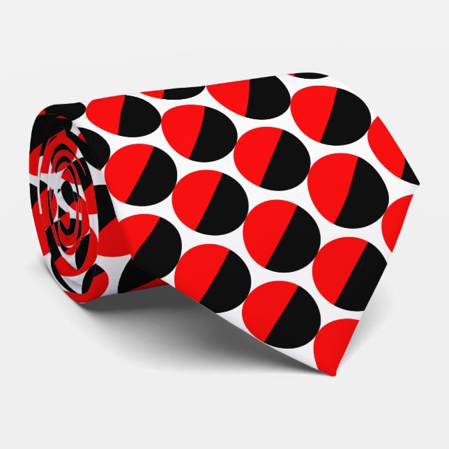 Alternating Crescents 06a - Red and Black Tie (Rolled)