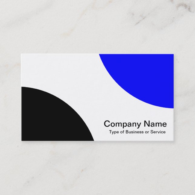 Alternating Curves - Black and Blue Business Card (Front)