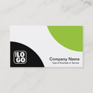 Alternating Curves - Black and Martian Green Business Card