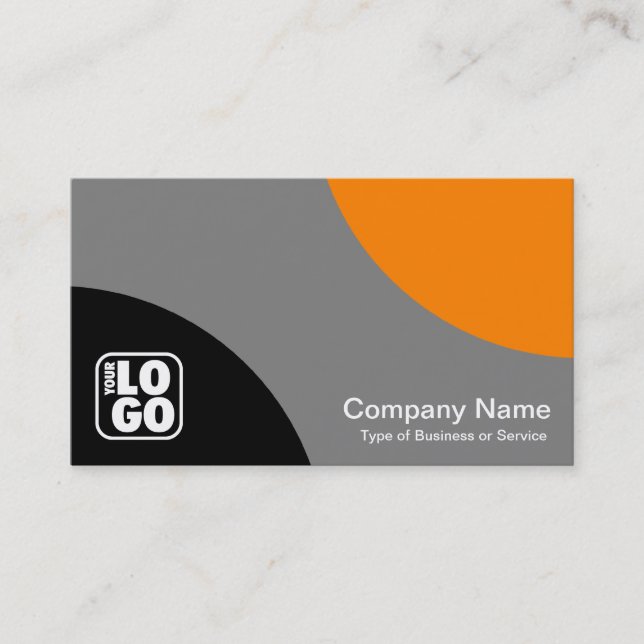 Alternating Curves - Black, Grey and Orange Business Card (Front)