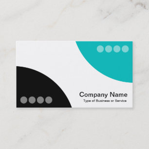Alternating Curves II - Black and Aqua Business Card
