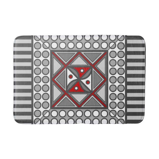 Alternating Geometric Bath Mat (Front)
