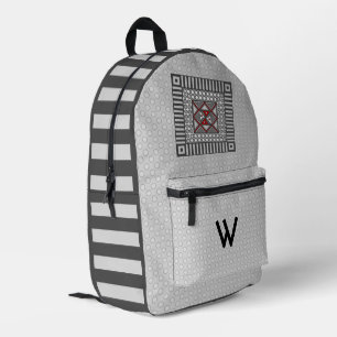 Alternating Geometric Printed Backpack