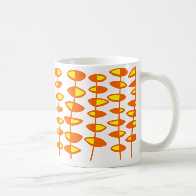 Alternating Leaf Abstract - Orange and Yellow Coffee Mug (Right)
