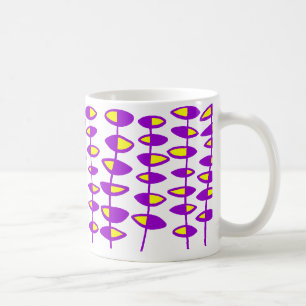 Alternating Leaf Abstract - Purple and Yellow Coffee Mug
