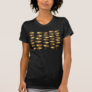 Alternating Leaves Abstract - Brown and Cream T-Shirt