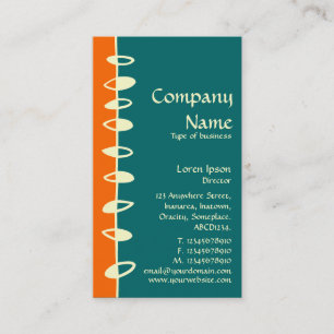 Alternating Leaves - Orange, Teal and Cream Business Card