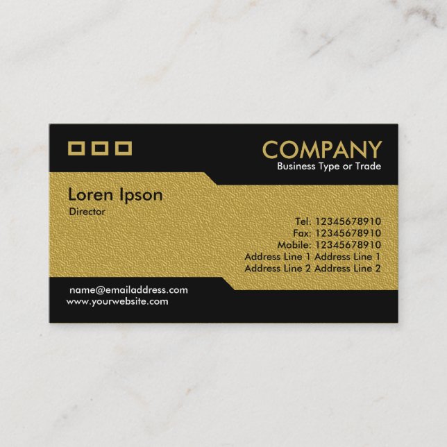 Alternating - Ochre Embossed Texture Business Card (Front)